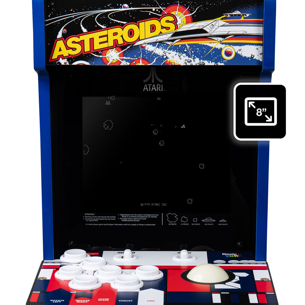 Atari Asteroids Counter Series Arcade Game with 8 Inch Screen