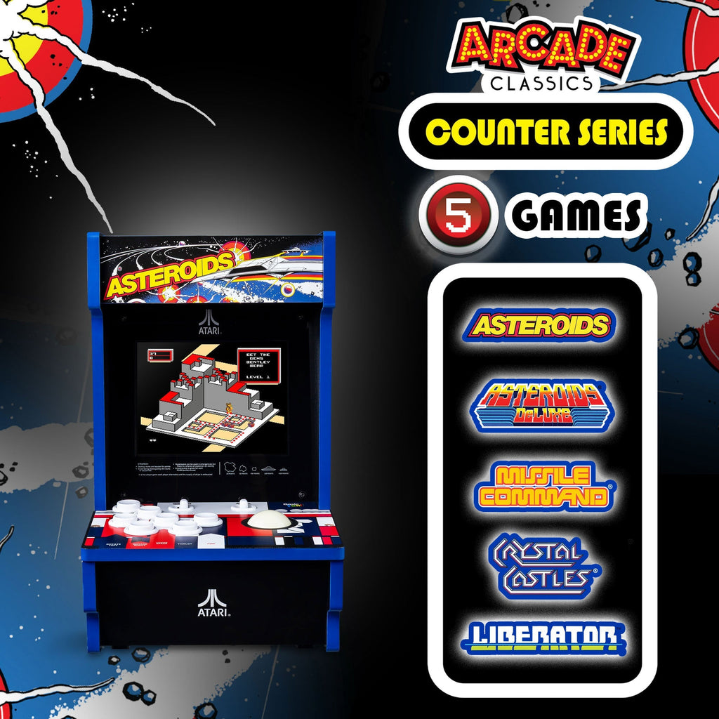 Atari Asteroids Counter Series Arcade Game with 8 Inch Screen