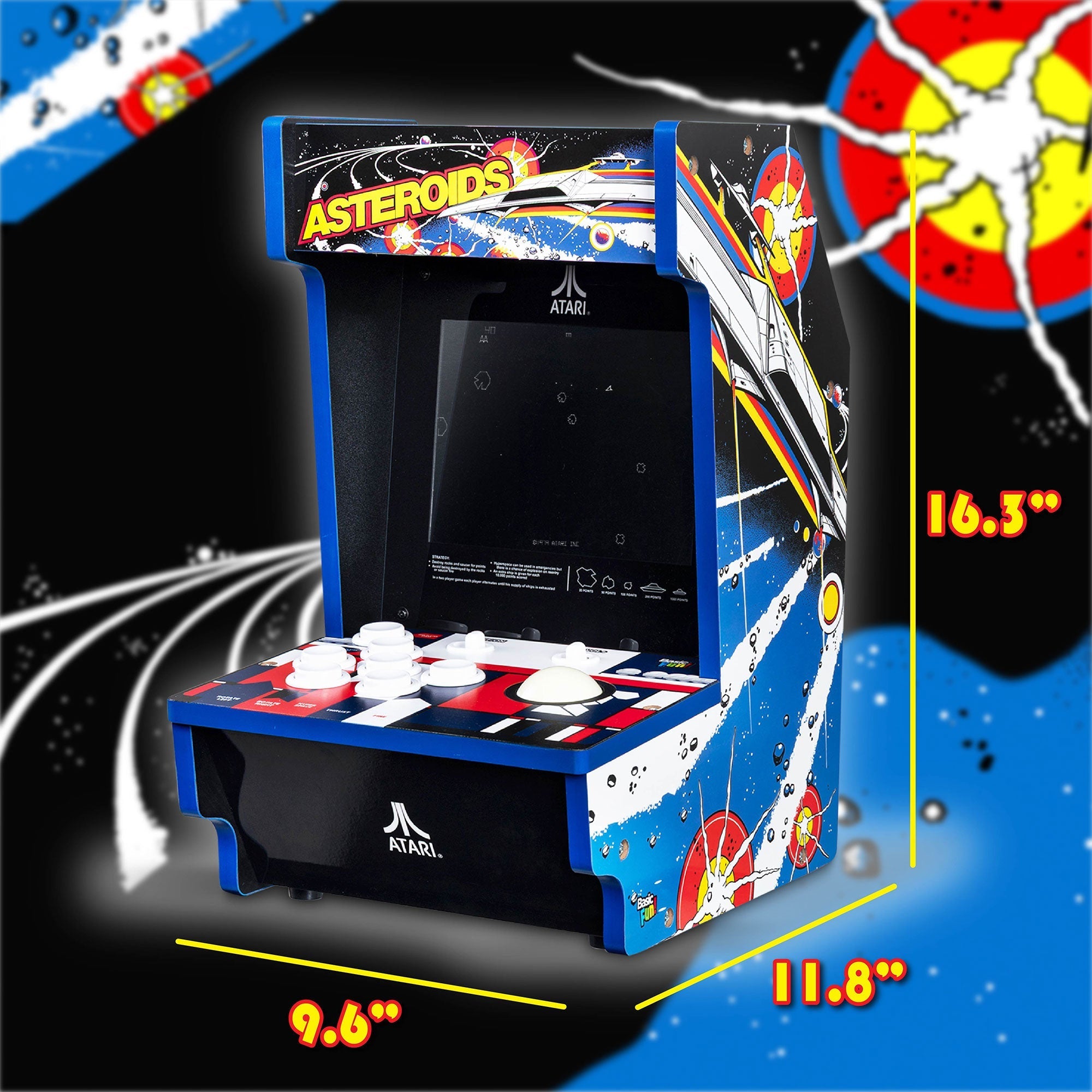 Atari Asteroids Counter Series Arcade Game with 8 Inch Screen