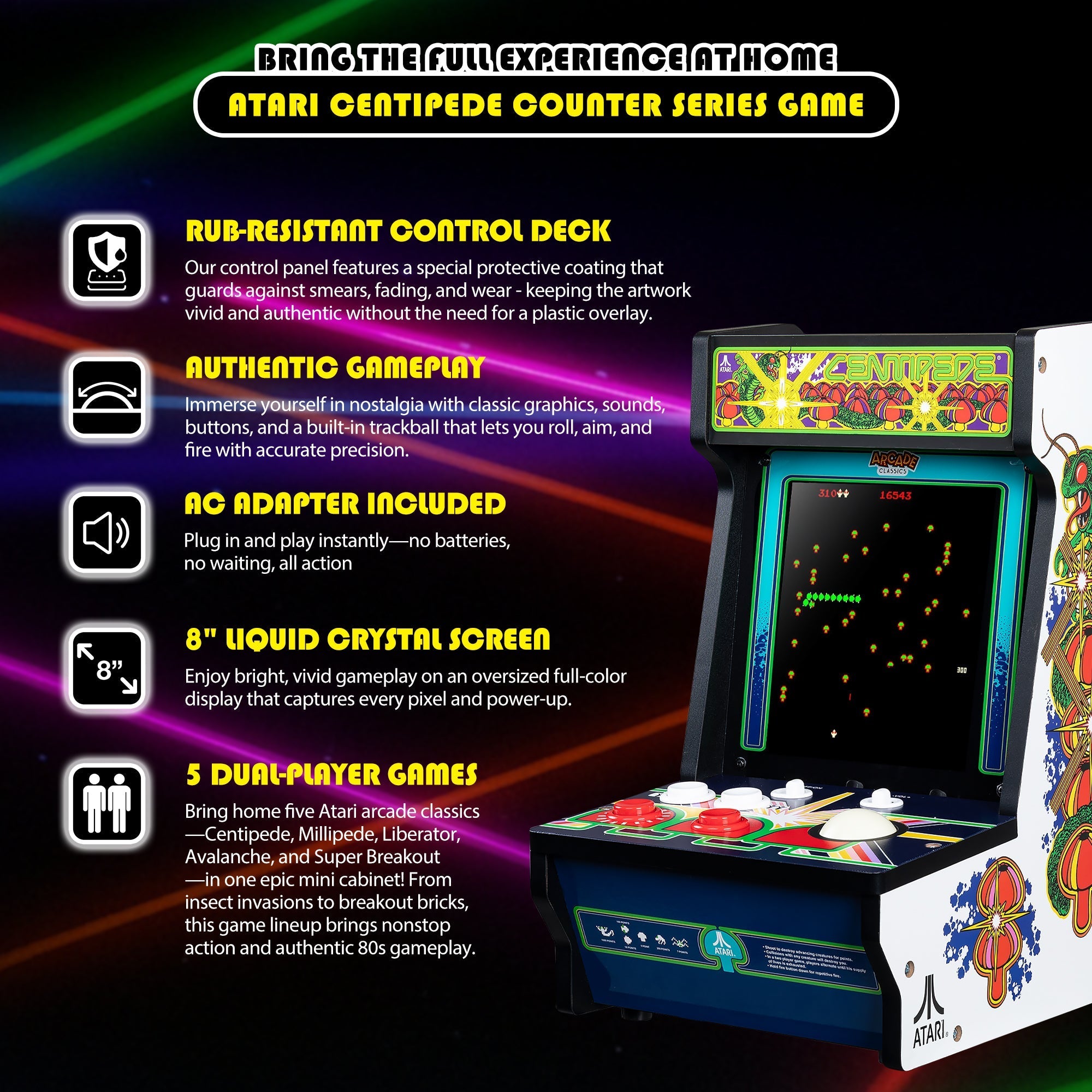 Atari Centipede Counter Series Arcade Game