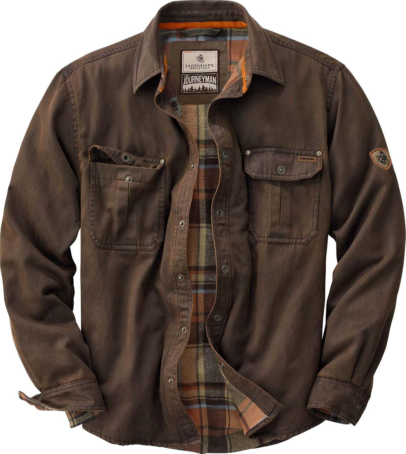 Legendary Whitetails Mens Flannel Lined Waxed Cotton Shirt Jacket